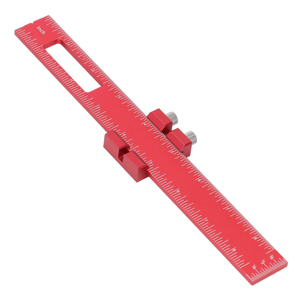8 Inch Adjustable Woodworking Ruler With Metric And Inch Scale, Aluminum Alloy Marking Tool For Carpentry 9426802859911
