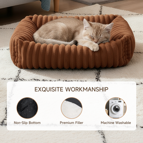 Living And Home (Brown, Large) Soft Pet Bed with PP Cotton Filling 2