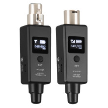 Kristalheldere UHF-audio, draadloos XLR-adaptersysteem voor dynamische microfoons en muziekbronnen, 48 kHz samplefrequentie, lange batterijduur,