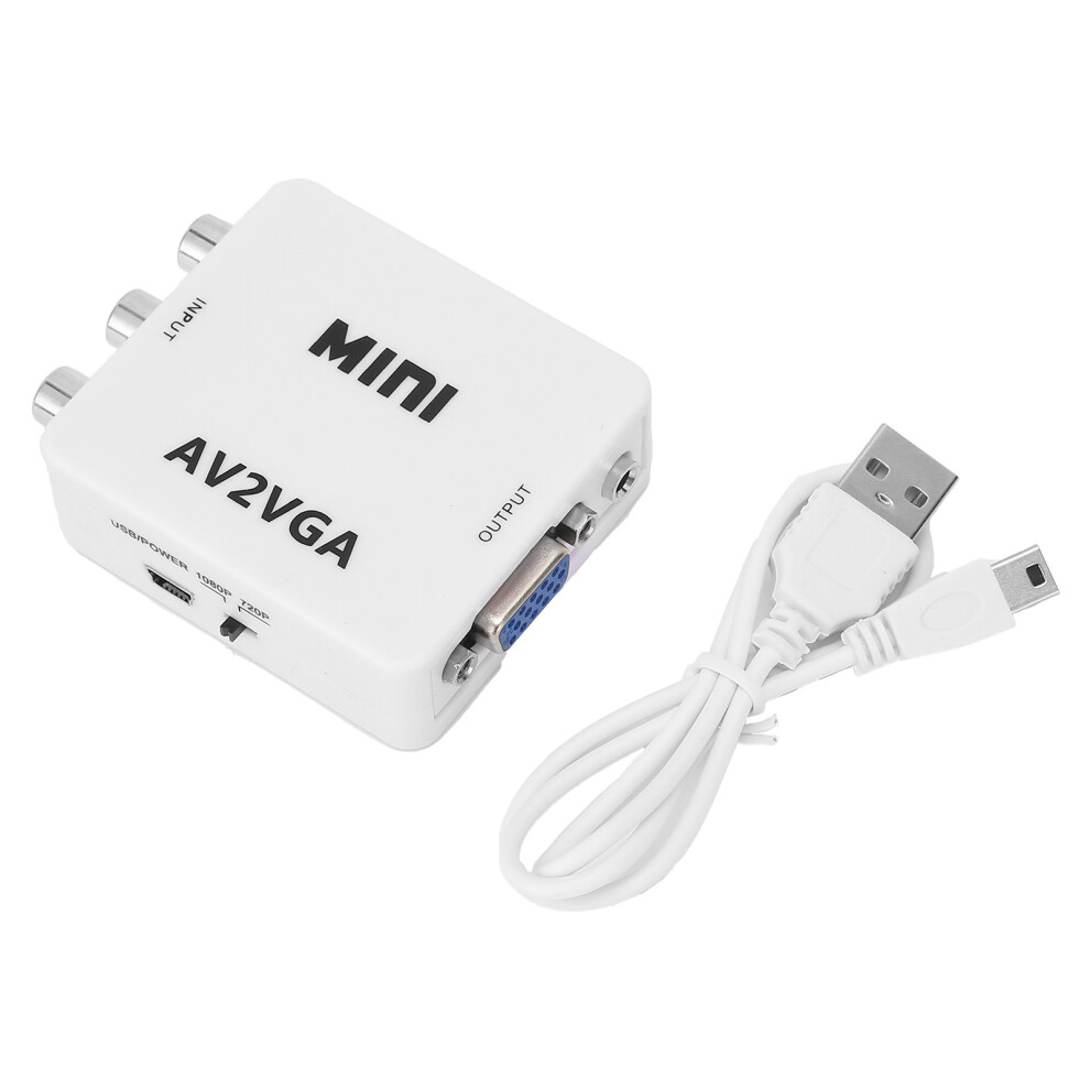 Av To Vga Adapter, Mini Vga Converter With Plug And Play Functionality, Convert Av Video Signal To Vga For Your Monitor 9416038740411