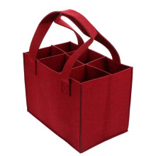 Wine Tote Bag 6 Bottle Capacity with Removable Divider Felt Wine Carrier for Travel and Parties