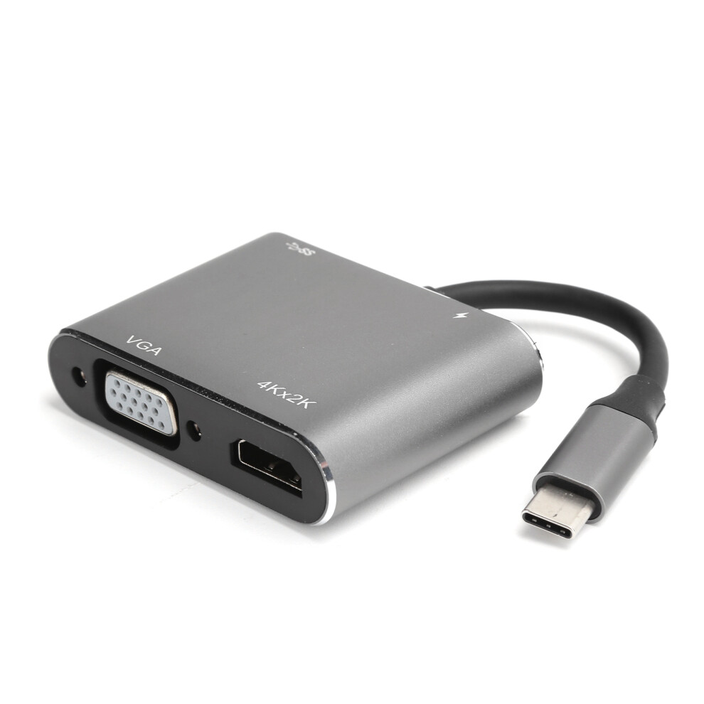 Multifunction Usb C Adapter Usb C To Hdmi Vga Port Thunderbolt 3 Compatible For Dual Monitor Setup High-Resolution Output And Plug And Play 9420858927150