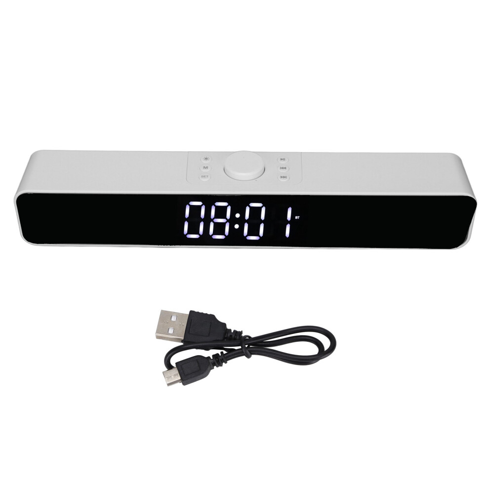 Smart Soundbar With Led Mirror Clock Fm Radio Bluetooth 5.0 Bass Radiator Professionally Tuned Eq Modes Compact Design, Good Quality, Good Quality 9420858908722