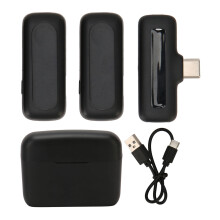 Kabelloses Lavalier-Mikrofon mit Ladecase, Geräuschunterdrückung, Plug & Play, omnidirektionale Aufnahme, große Übertragungsreichweite, HiFi-Klang