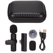 Microfone de lapela sem fio condensador de alta sensibilidade para captura de som perfeita, áudio cristalino com chip de redução de ruído ativo,