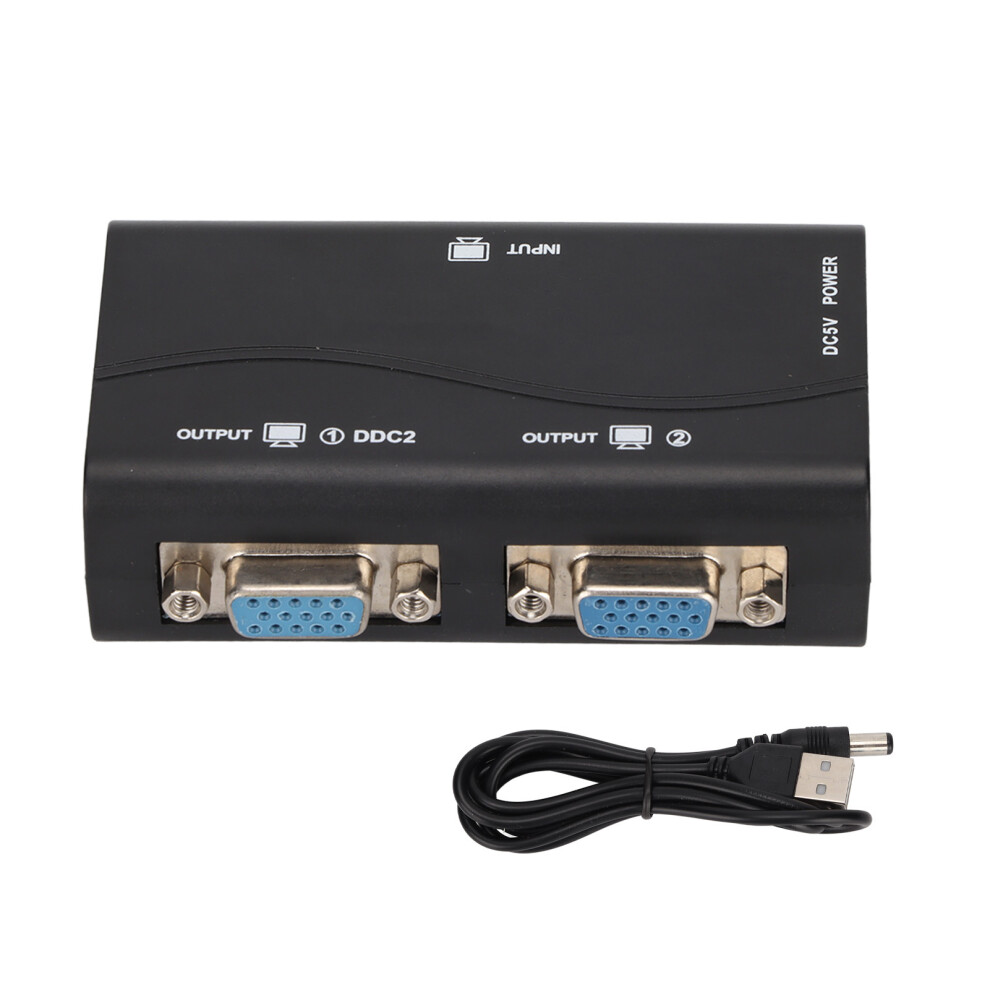 Vga Splitter For Seamless Display Expansion, High Resolution Video Splitter With Signal Amplification And 250Mhz Bandwidth, Converter Adapter To Conne 9416038818073