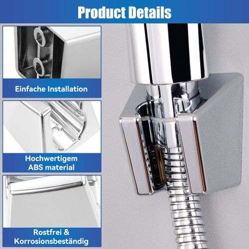 2pcs Shower Holder With Screws Durable And Scratch-resistant Wide 1
