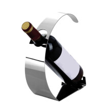 Stainless Steel Wine Rack with Elegant Curved Design, SpaceSaving Bottle Holder for Dining Room Silver