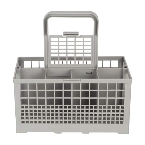 Universal Dishwasher Cutlery Basket Replacement with 7 Compartments and Removable Handle, Grey