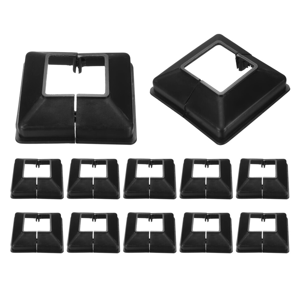 12Pcs Pvc Post Base Cover 1.5X1.5in Split Deck Railing Skirt Black Weatherproof Trim 9119770763198