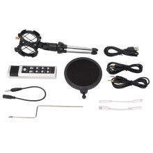 Studioinspelningsmikrofon Kondensatormikrofon Inspelningsstudiopaket med stötdämpande fäste och XLR-kabel Aluminiumkonstruktion