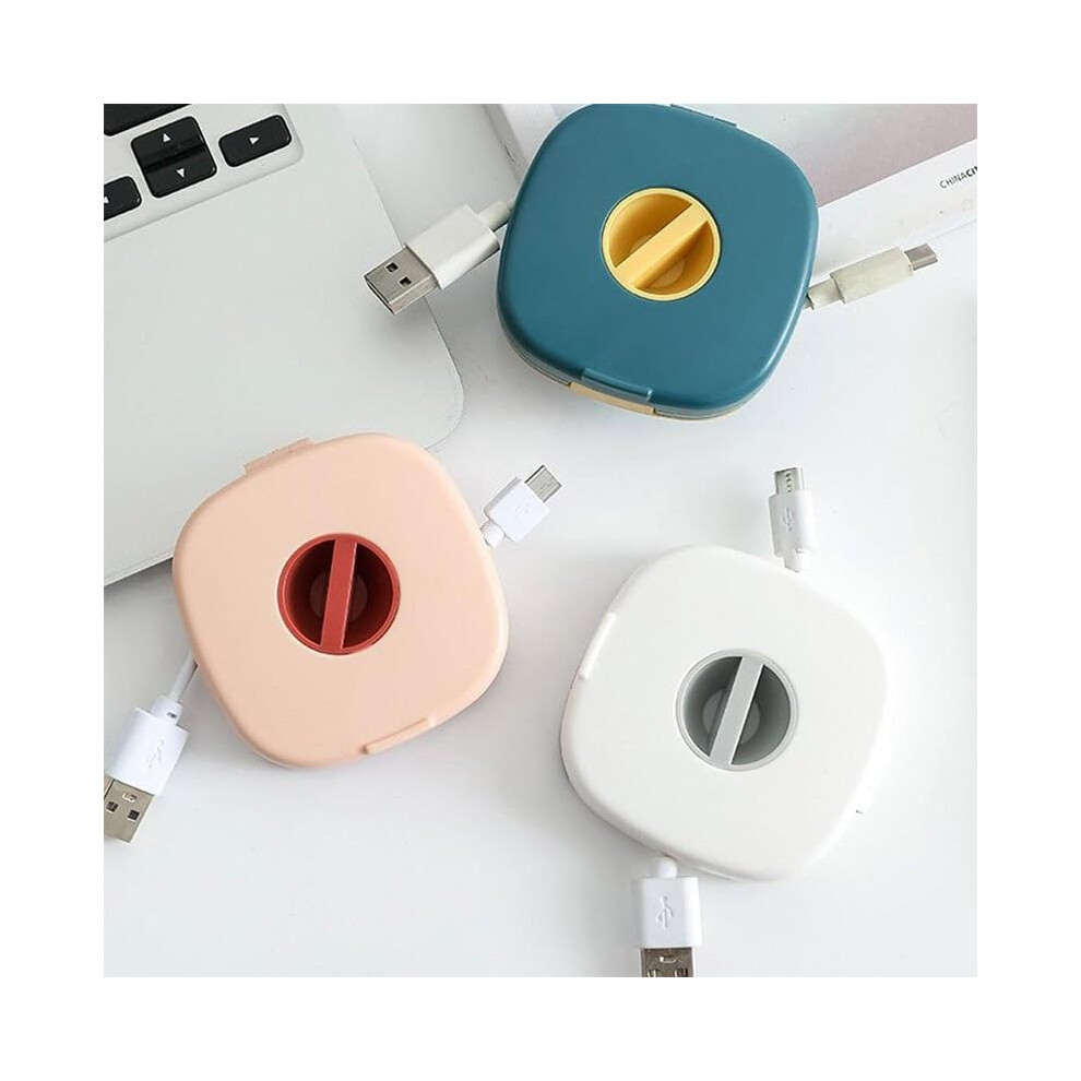 2 In 1 Cable Winder With Phone Stand, Durable Cable Organizer For Earphones And Charging Cables, Blue Pink White 9189345615092