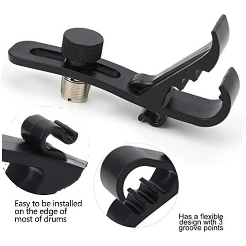 Drum Microphone Clips Set of 4 Shockproof Adjustable Mounts for Easy Drum Edge Installation 2