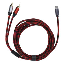 Audiokabel met aluminiumlegering behuizing en digitale decoderchip voor hoogwaardig geluid, vergulde connectoren en flexibele PVC-mantel voor