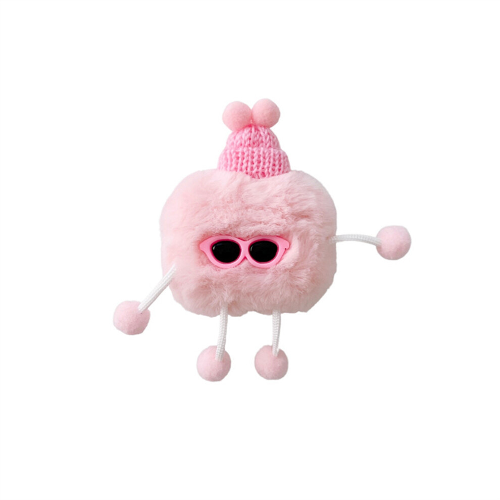 Kawaii Plush Case, Adorable Sunglasses Man Shape Cartoon Design For Ios Earbuds 1/2 Universal, Cute Cartoon Plush Shockproof Shell Cover, Good Quality 9420858869658