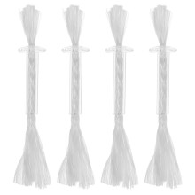 4Pcs Fiberglass Oil Lamp Wicks with Tube Holder, LongLasting Outdoor and Wedding Torch Replacement