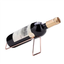 Rose Gold Stainless Steel Wine Rack Bottle Holder for Elegant Tabletop Display and Storage