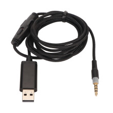 Cable desmontable para auriculares gaming, cable trenzado de nailon de 3,5 mm con interruptor de silencio en línea y control de volumen, buen