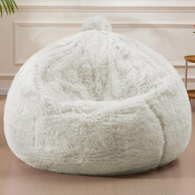 Bean Bag Chair Cover for Adults and Kids, Faux Fur Waterproof Lining, Stuffed Animal Storage Seating