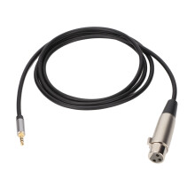 OFC zuurstofvrije koperkabel, 3,5 mm naar XLR-kabel met EMI/RFI-interferentieafscherming, microfoonkabel met vergulde connectoren en PVC-mantel.
