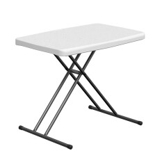 Folding Table 30 Inch Adjustable Height TV Tray for Laptop Dining Couch Camping White Granite