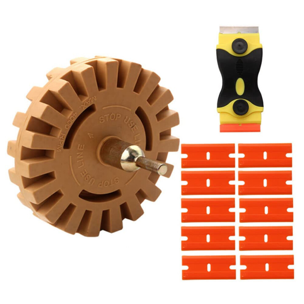 Sticker Remover Tool Kit With 4Inch Eraser Wheel And Scraper, Fast Decal Removal For Cars And Floors 9119770763846