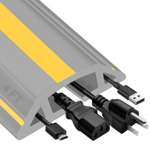 4FT Heavy Duty Floor Cable Cover with 3 Channels, PVC Cord Protector for Home Office Outdoor