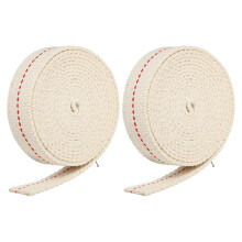 Oil Lamp Wick 22mm Flat Cotton Lantern Wick 16.4ft Red Stitch for Kerosene Burner Lighting 2 Rolls