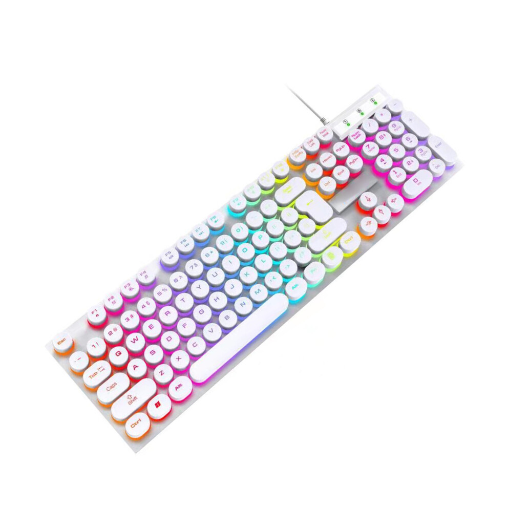 Full Size Abs Construction Keyboards With Mechanical Feel- White 7704000516365
