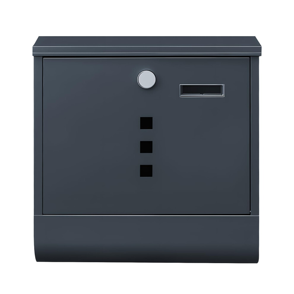 Wall Mount Mailbox With Lock And Keys, Large Capacity Rust Proof Steel, Weatherproof Gray 9189345615955