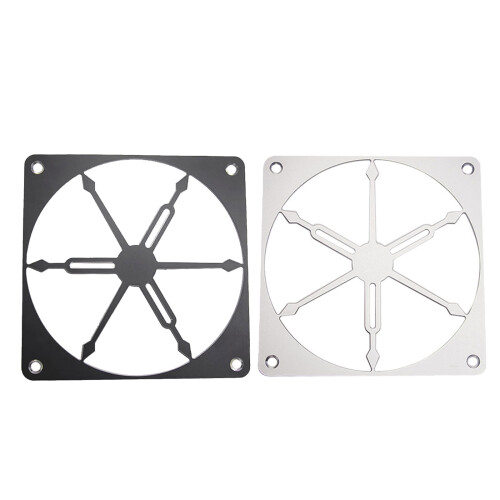 Aluminum Dustproof Computer Cooling Fan Cover Dustproof-Black 1