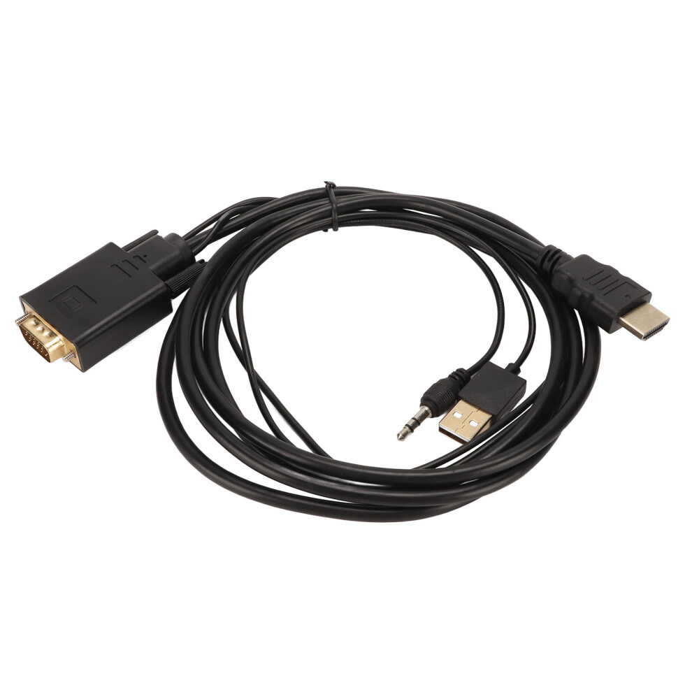 Vga To Hdmi Adapter Cable With Usb Audio Incredible Performance Plated Connection 1080P Resolution Molded Strain Relief Compatibility With Pcs Gold 9420858886624