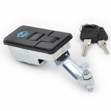 85mm Zinc Alloy Paddle Latch Lock for Cabinet Door, Black Flush Mount Trigger for Control Panel