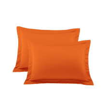 Toddler Pillow Shams 16x22 Orange 2 Pack, 500 Thread Count Egyptian Cotton Pillow Covers with Flanged Border and Envelope Closure