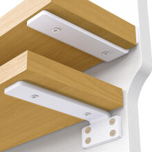 Floating Shelf Brackets 6 Inch White, Heavy Duty Invisible Wall Mount for Wood Shelves, 6 Pack