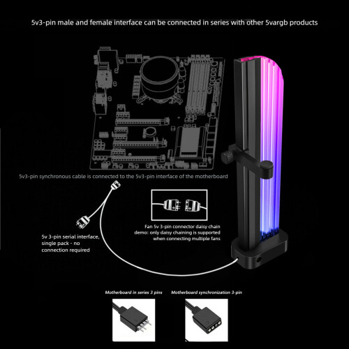 Quick Setups GPU Brackets Addressable ARGB-Silver Styles A 1