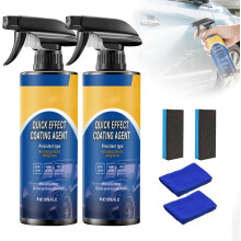 Car Coating Spray 2Pcs Quick Scratch Polish with Instant Shine and Waterless Fast Clean