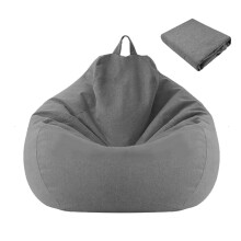Stuffed Animal Storage Bean Bag Chair Cover Grey 300L Washable Cozy Fabric with Hidden Zipper for Kids and Adults
