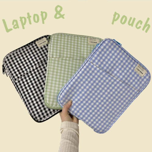 Pad Carrying Case Plaids Pattern Cotton Fabric Light-2 11-inch 1