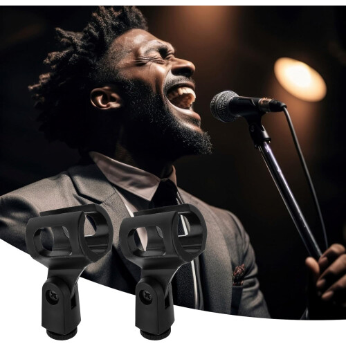 4 PCS Adjustable Microphone Clip Holder for Wireless and Handheld Mics, Durable Stand Clamp 2