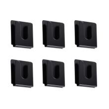 6 Pack Black CB Microphone Holder with Adhesive Backing, Universal Metal Radio Mic Clip for Car Truck RV