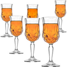 Lead Crystal Cordial Glasses Set of 6, 5 oz Cut Glass, Elegant 7Inch LightReflecting Design