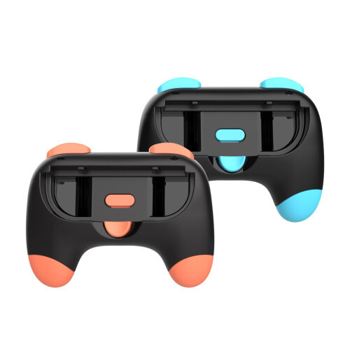 2 JoyCon Controller Grip Red and Blue Ergonomic ABS Handle for Switch Precision Gaming Control