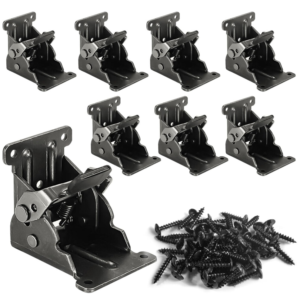 8 Pack Selflocking Heavy Duty Folding Table Leg Brackets 500Lbs Rustresistant Steel Hinges With Screws 9189345616693