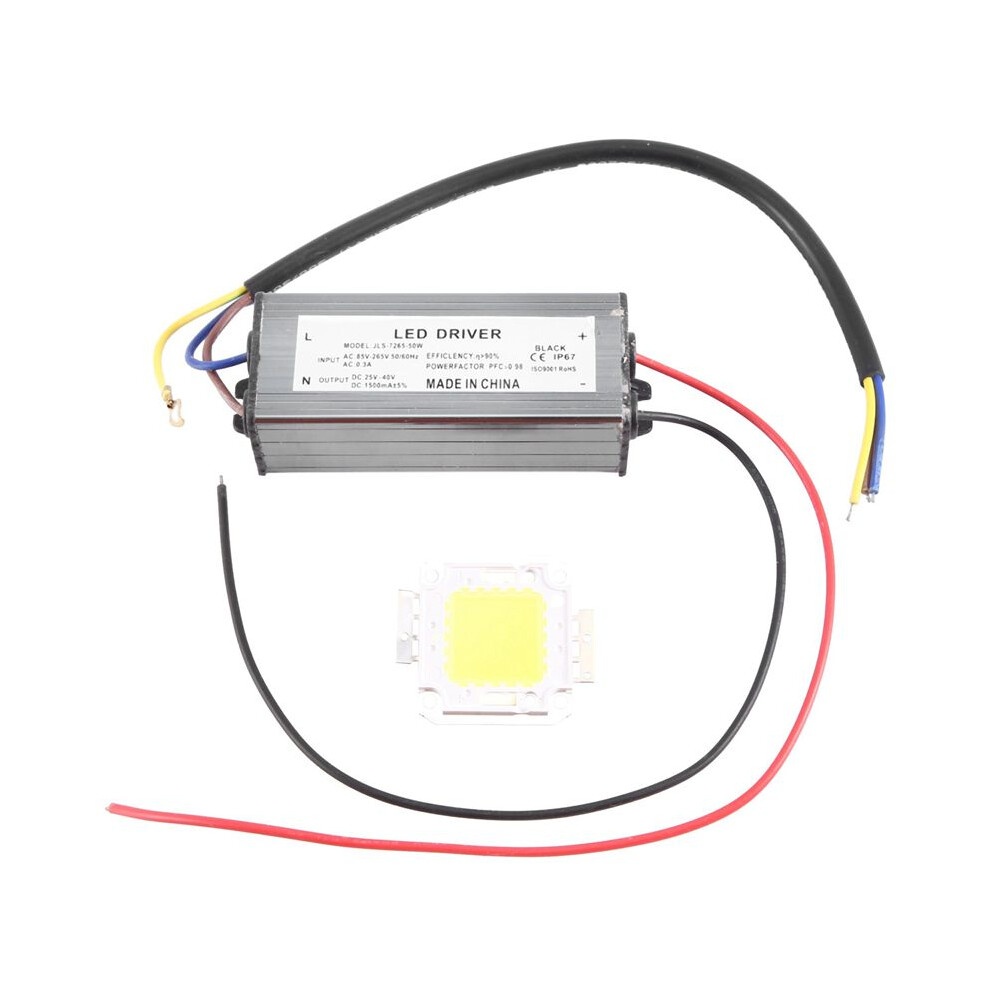 50W Led Driver Waterproof Ip67 Power Supply High Power Adapter + 50W Led Chip Bulb Energy Saving For Diy Daylight Green 6134064378363