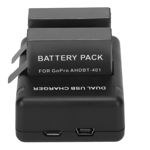 Διπλός φορτιστής USB για κάμερα δράσης, επαναφορτιζόμενες μπαταρίες, γρήγορη 1