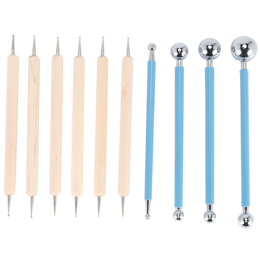 Melitt 10 Piece Dotting Tools Ball Styluses For Mandala Rock Painting, Pottery Clay Craft, Embossing Art
