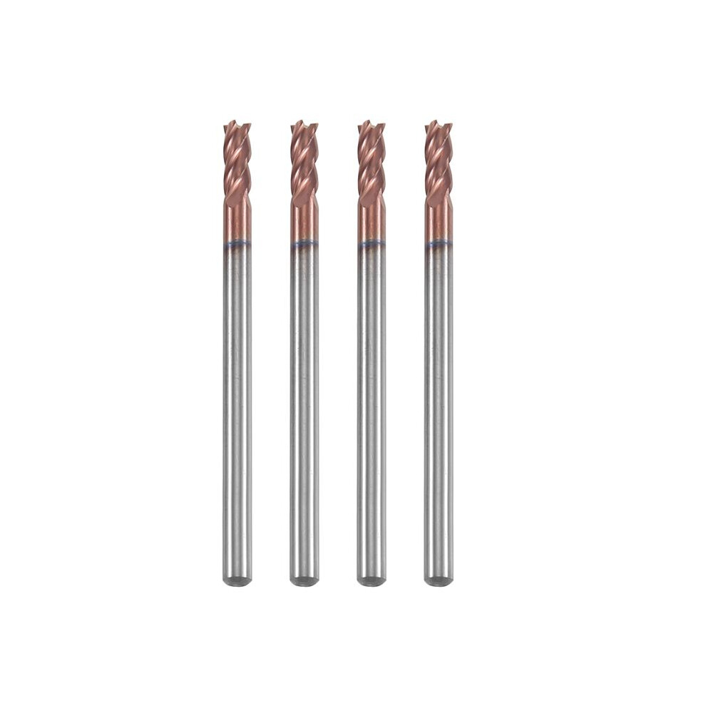 5Pcs 3Mm Solid Carbide Endmills Endmill D3x8xd4x50l 4Flute Side Milling Slotting Profiling Face Mill Standard Length 6133443816434