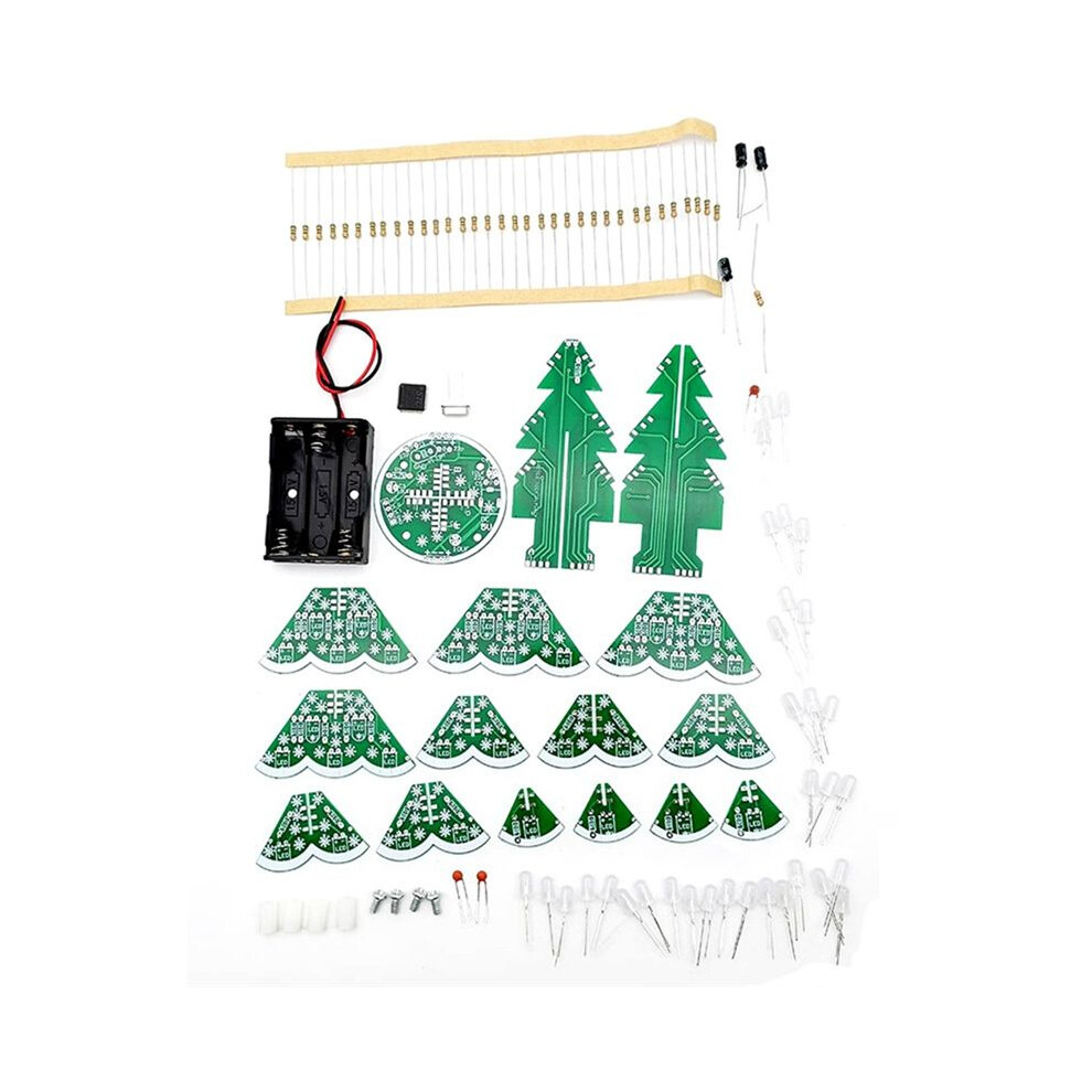 3D Stereo Christmas Tree Led Diy Kit Red/Green/Yellow Led Flash Circuit Kit For Electronics Soldering Practice Learning 6132468306678