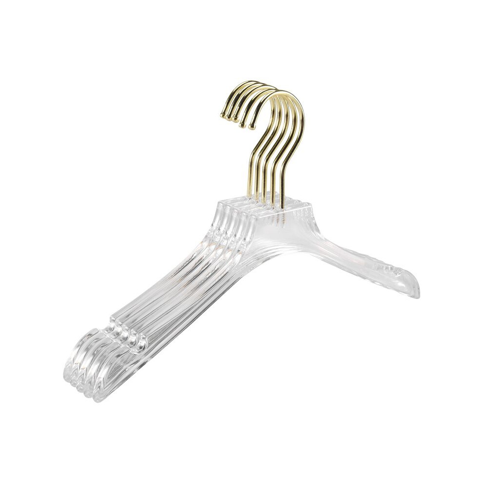 Photos - Other for Repair 5 Pcs Clear Clothes Hangers with Gold Hook, Transparent Shirts Dress Coat Hanger with Notches for Lady Kids Small